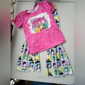 Golden Girls Kids Pajama Set Pink Stay Golden Graphic Tee & Bell Bottom Pants